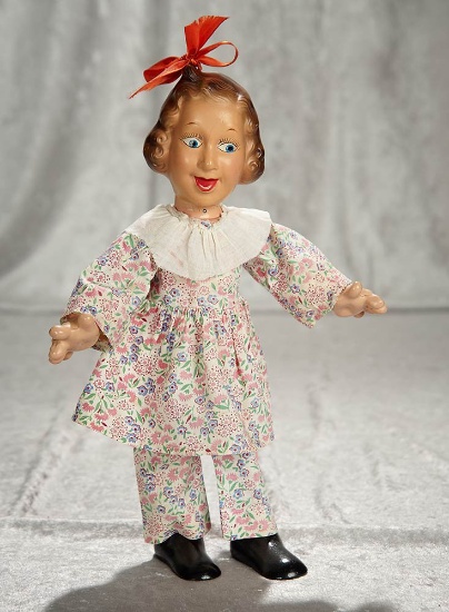 12" American composition "Baby Snooks" by Ideal with original costume. $200/300