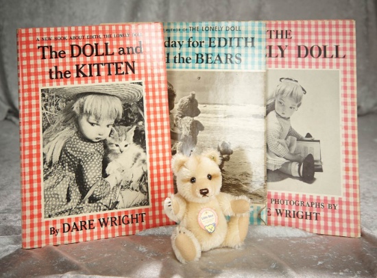 7" German mohair "Little Bear" from Lonely Doll series, Dare Wright, books. Circa 1960. $300/400