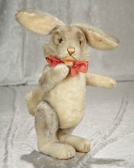16" German mohair standing bunny with jointed limbs by Steiff. $400/600