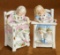 Pair, Early German Porcelain Trinket Boxes of Children in Amusing Vignette 400/600