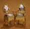 Pair, Viennese Gilt Bronze and Enamel Arm Chairs 300/500