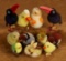 Collection of Ten German Fluffy Wool Miniature Birds by Steiff 400/600