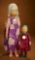 Two Cloth Charity Dolls by Madame Paderewski with Original Medallions 800/1100
