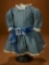 French Blue Cotton Dress with Blue Velvet Sash for 20