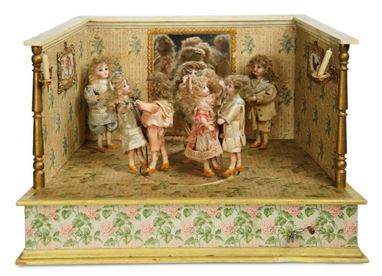 19th Century German Musical Mechanical Vignette "At The Party" by Zinner & Sohne 4500/6500
