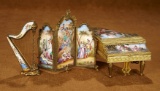 Viennese Enamel and Bronze Miniature Harp 600/900