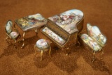 Viennese Bronze and Enamel Miniature Musical Piano and Other Furnishings 800/1100