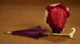 French Burgundy Silk Bonnet and Parasol 500/800