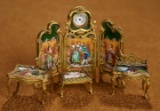 Viennese Enamel Miniature Furnishings in Rare Tiny Size 700/900