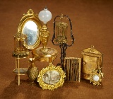 German Ormolu and Gilt Metal Dollhouse Accessories by Erhard & Sohne and Others 700/900