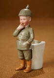 German All-Bisque Soldier as Candy Container by Gebruder Heubach 200/400