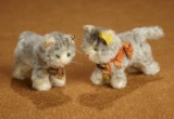 A Pair of German Mohair Tabby Kittens by Steiff 500/800