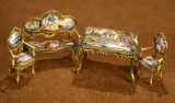 Viennese Bronze and Porcelain Enamel Miniature Furnishings 600/900