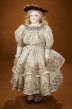 Beautiful Early French Bisque Poupee with Portrait Like Face and Fabulous Early Costume 3200/4500