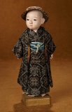 Superb Early Japanese Paper Mache Ichimatsu Doll with Maker's Signature 800/1300