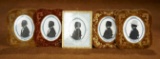 Four Mid-1800s Silhouettes in Velvet Frames, and One Signed Example 600/800