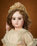 French Bisque Brown-Eyed Bebe, Size 12, by Emile Jumeau 2800/3500