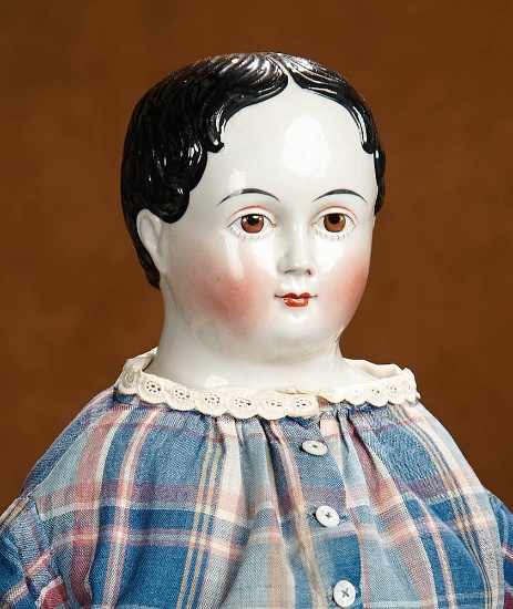 German Porcelain Lady with Wonderful Large Brown Eyes 900/1200