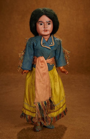 German Bisque Doll Portraying Native American 400/500