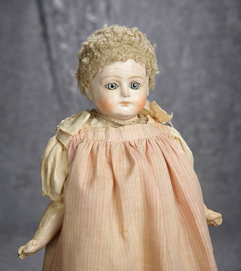 17" German paper mache doll by Schilling with antique costume. $300/500