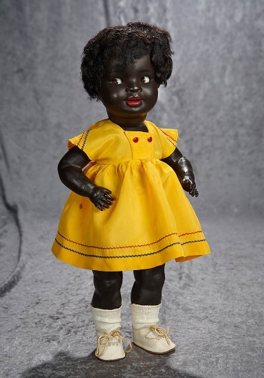 17" German black-complexioned character doll with flirty eyes, model 134, original body. $300/400