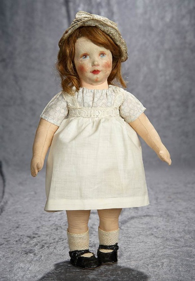 15" French cloth doll "La Francia" with artistic expression, original body and costume. $400/500