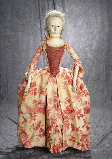27" Wood doll in 18th c. style, Kathy Patterson, special commission Musee de la Poupee. $800/1000