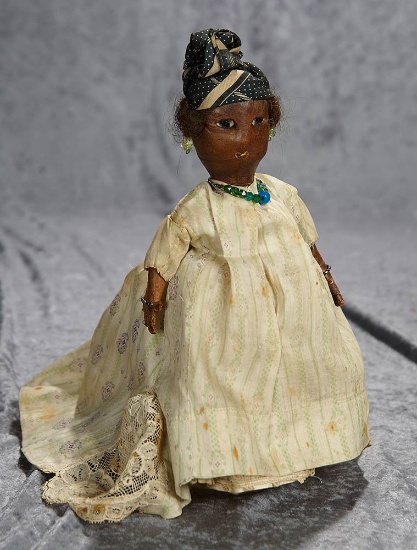 10" French all-leather doll with original costume. $300/500