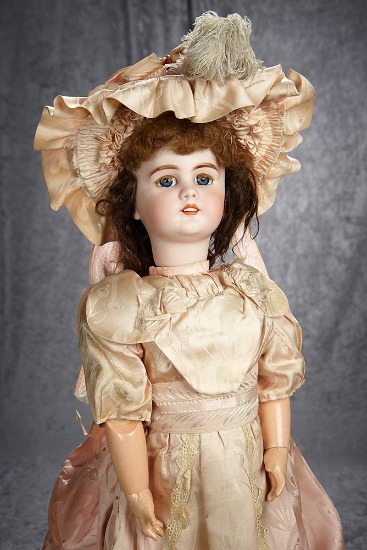 24" French Bisque Bebe "Dep" with wonderful original costume and box. $1200/1500