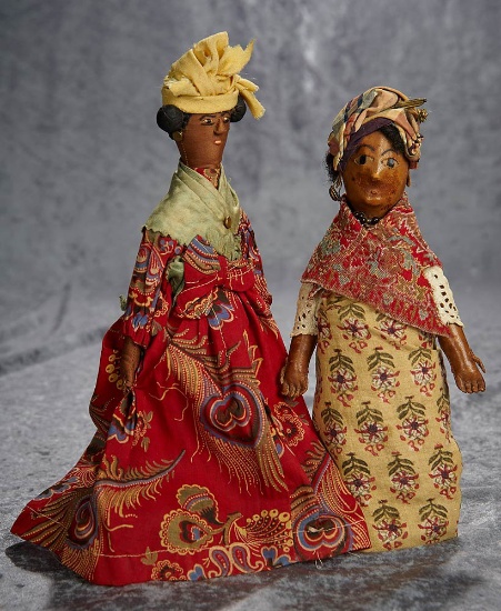 10" Two French Martinique dolls with original costume. $400/500