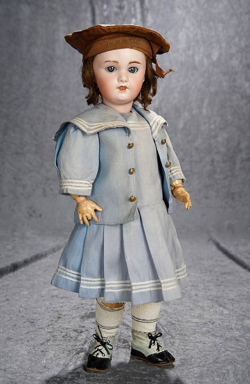 20" French bisque bebe, model 239, by SFBJ in antique sailor costume. $600/800