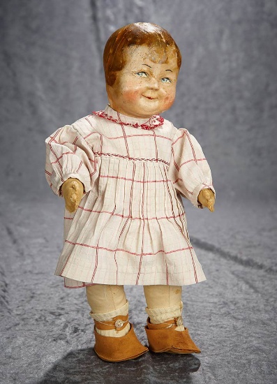 15" Early 1900s cloth character doll with Kruse style early body. $400/600