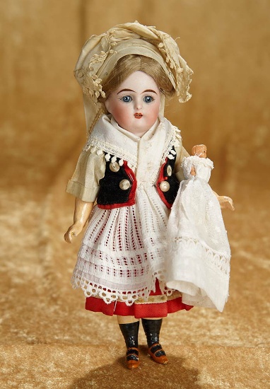 8" German bisque child by Kammer and Reinhardt in wonderful original costume. $400/500