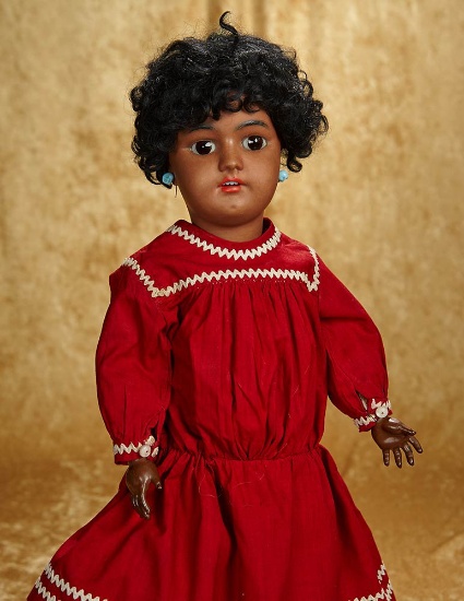 22" German brown-complexioned bisque child doll by Heinrich Handwerck. $800/900