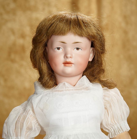 17" German bisque art character, 546, with painted brown eyes by Kley and Hahn. $1200/1600