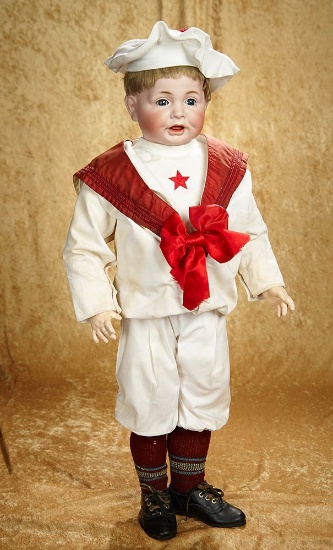 30" German bisque laughing character, 116/A Kammer and Reinhardt in great costume. $1100/1300