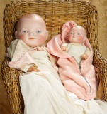 Two German Bisque Bye-Lo babies with original bodies including rare largest size. $500/700