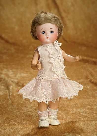 9" German bisque character "Just Me" by Marseill, with original distinctive body. $500/700