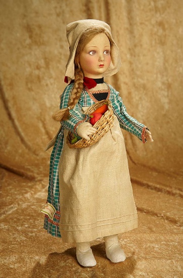 18" Italian felt doll "Becassine" by Lenci with original costume and label. $500/800