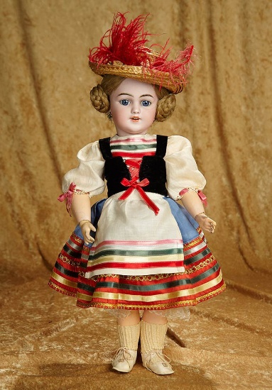 18" German bisque child, 1249, "Santa", by Simon & Halbig in folklore costume. $500/750