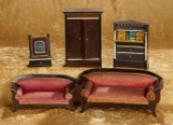 German miniature fruitwood dollhouse furnishings in petite scale. $500/700