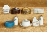 Lot of rare German porcelain and tin kitchenware in well-preserved original condition. $500/700