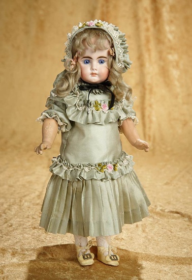 14" German bisque closed mouth child, 212, by Bahr and Proschild. $800/900