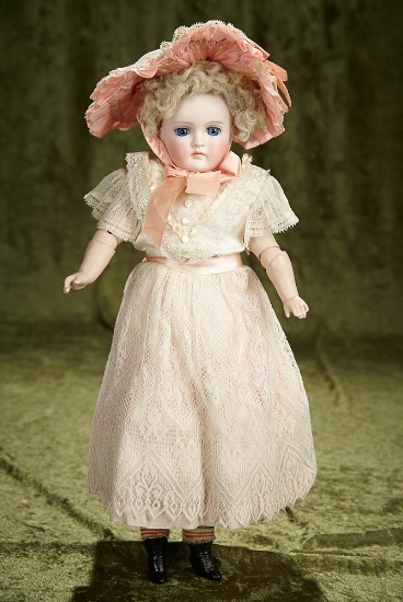 15" Beautiful German bisque closed mouth doll, model 138, by mystery maker. $600/800