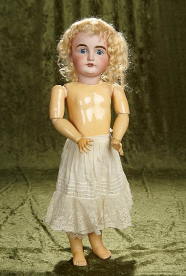 25" German bisque child doll, 164, by Kestner, original body, body finish and wig. $400/500