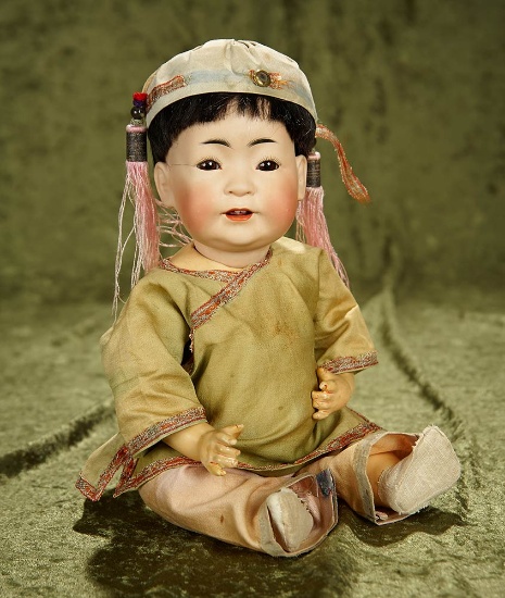 13" German bisque Chinese baby with beautiful complexion, model 243, by Kestner. $1100/1300