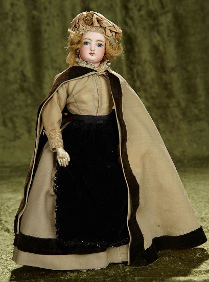 15" French bisque poupee by Gaultier in original nanny costume. $1600/1900