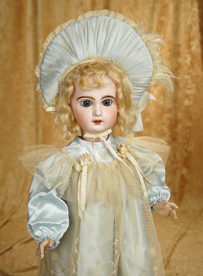 22" French bisque bebe by Jumeau with large blue eyes. $800/1100