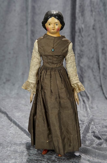 15" German paper mache doll known as "Milliner's Model" with original costume. $400/600