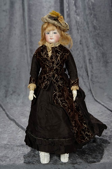 17" French bisque poupee by Gaultier with lovely antique costume. $1300/1600